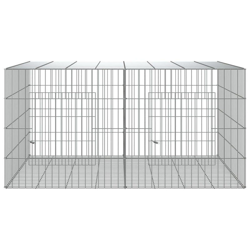 Load image into Gallery viewer, Vidaxl konijnenkooi met 2 panelen 110x79x54 cm gegalvaniseerd ijzer
