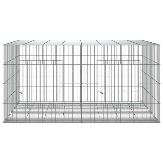 Vidaxl konijnenkooi met 2 panelen 110x79x54 cm gegalvaniseerd ijzer