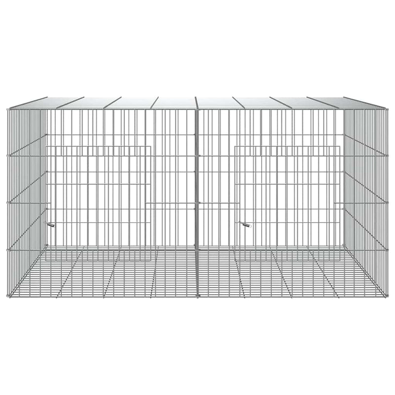 Load image into Gallery viewer, Vidaxl konijnenkooi met 2 panelen 110x79x54 cm gegalvaniseerd ijzer
