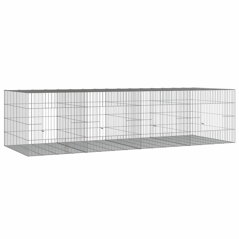Load image into Gallery viewer, Vidaxl konijnenkooi met 4 panelen 217x79x54 cm gegalvaniseerd ijzer
