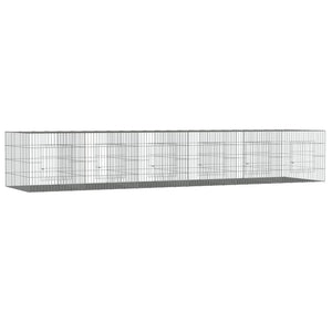 Vidaxl konijnenkooi met 6 panelen 327x79x54 cm gegalvaniseerd ijzer