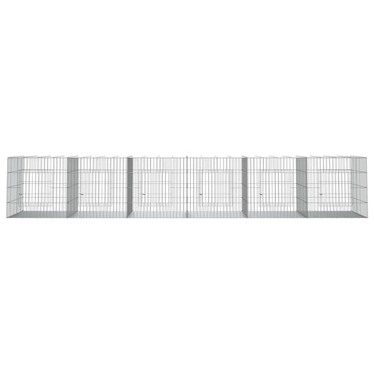 Vidaxl konijnenkooi met 6 panelen 327x79x54 cm gegalvaniseerd ijzer