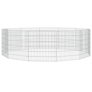 Vidaxl dierenverblijf 12 panelen 54x60 cm gegalvaniseerd ijzer
