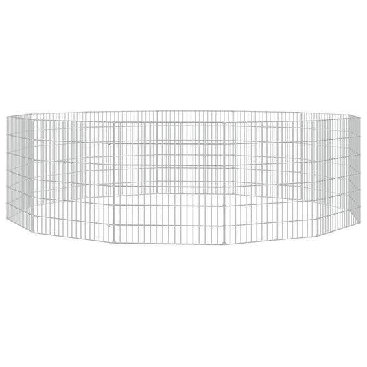 Vidaxl dierenverblijf 12 panelen 54x60 cm gegalvaniseerd ijzer