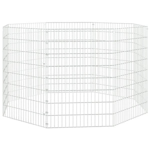 Vidaxl dierenverblijf 8 panelen 54x80 cm gegalvaniseerd ijzer