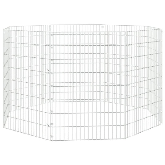 Vidaxl dierenverblijf 8 panelen 54x80 cm gegalvaniseerd ijzer