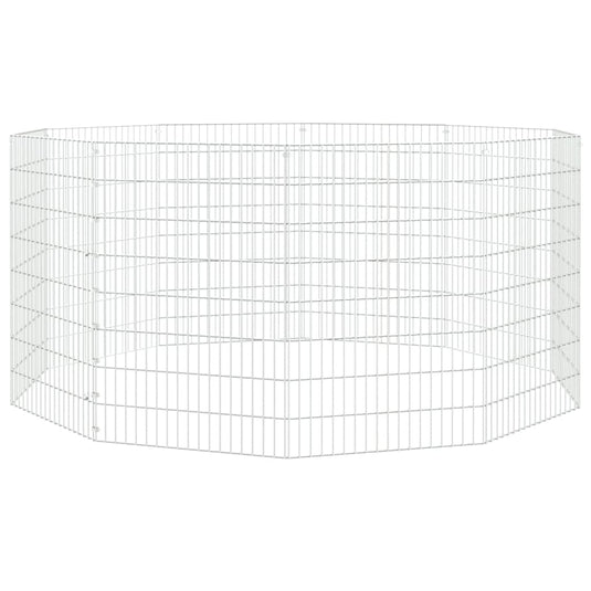 Vidaxl dierenverblijf 10 panelen 54x80 cm gegalvaniseerd ijzer
