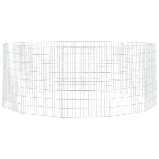VidaXL Dierenverblijf 12 panelen 54x80 cm gegalvaniseerd ijzer
