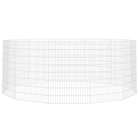 VidaXL Dierenverblijf 12 panelen 54x80 cm gegalvaniseerd ijzer