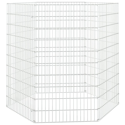 VidaXL Dierenverblijf 6 panelen 54x100 cm gegalvaniseerd ijzer