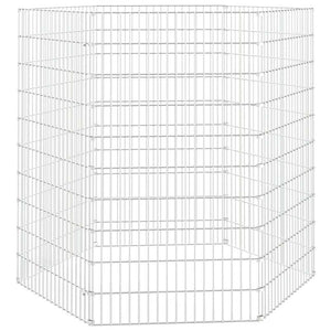 Vidaxl dierenverblijf 6 panelen 54x100 cm gegalvaniseerd ijzer