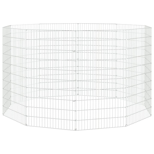 Vidaxl dierenverblijf 10 panelen 54x100 cm gegalvaniseerd ijzer