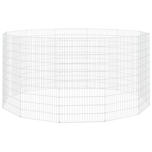 Vidaxl vrije uitloopverblijf voor dieren 12 panelen 54x100 cm gegalvaniseerd ijzer