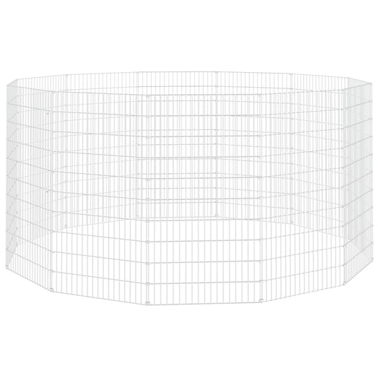 Vidaxl vrije uitloopverblijf voor dieren 12 panelen 54x100 cm gegalvaniseerd ijzer