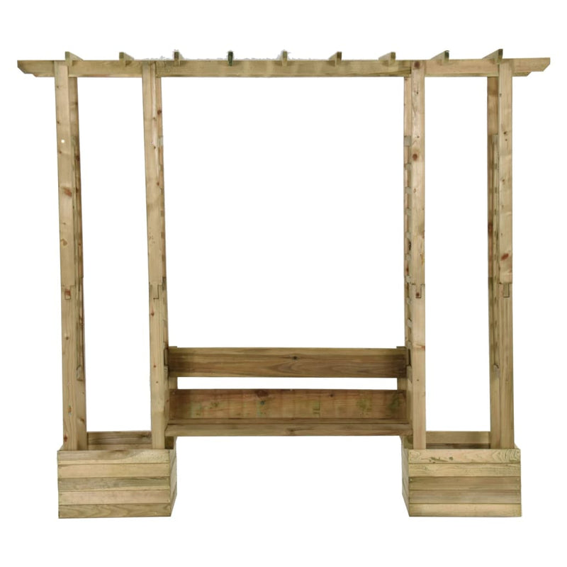 Load image into Gallery viewer, VidaXL Pergola met bank en plantenbakken geïmpregneerd grenenhout
