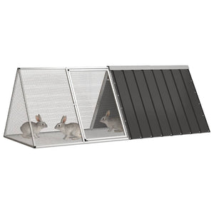 Vidaxl konijnenhok 201,5x80,5x71 cm gegalvaniseerd staal antraciet