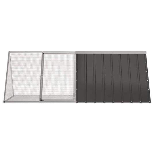 Vidaxl konijnenhok 201,5x80,5x71 cm gegalvaniseerd staal antraciet
