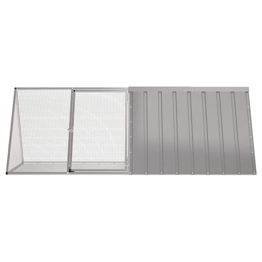 Vidaxl konijnenhok 201,5x80,5x71 cm gegalvaniseerd staal grijs