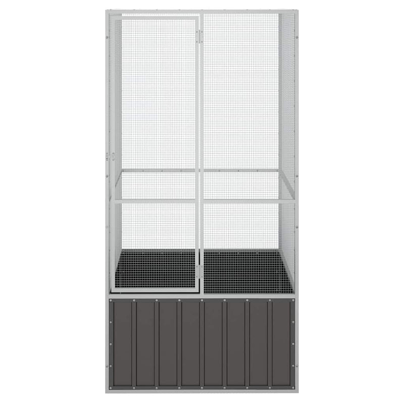 Load image into Gallery viewer, Vidaxl vogelkooi 111x107x211,5 cm gegalvaniseerd staal antracietkleur
