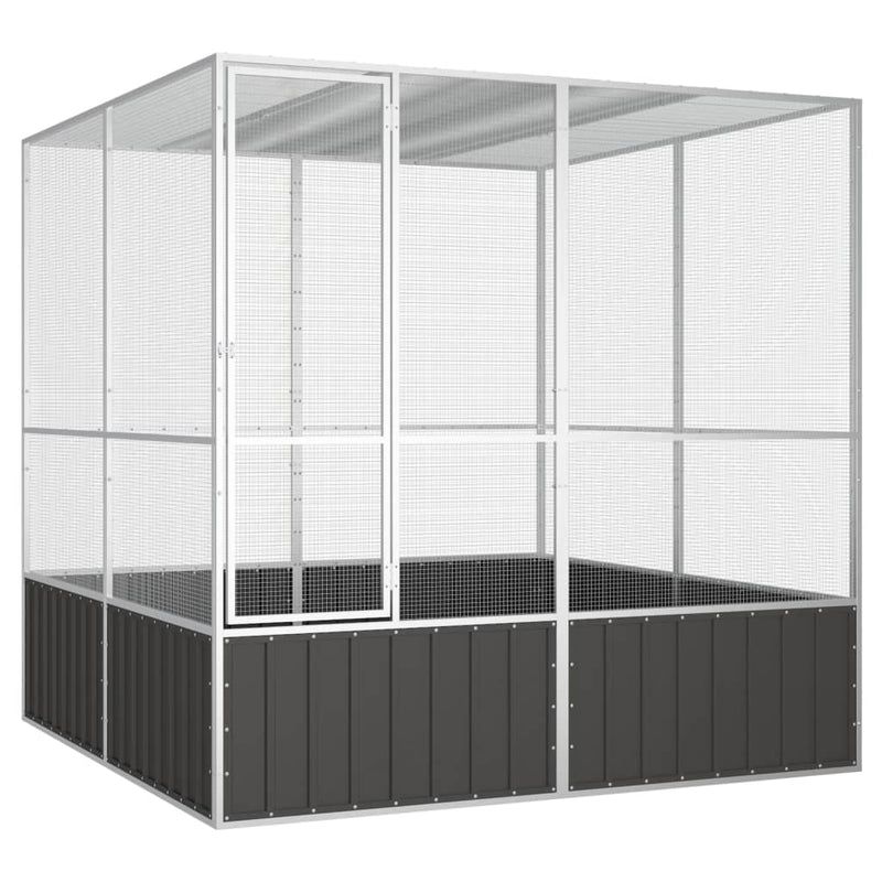 Load image into Gallery viewer, VidaXL Vogelkooi 213,5x217,5x211,5 cm gegalvaniseerd staal antraciet
