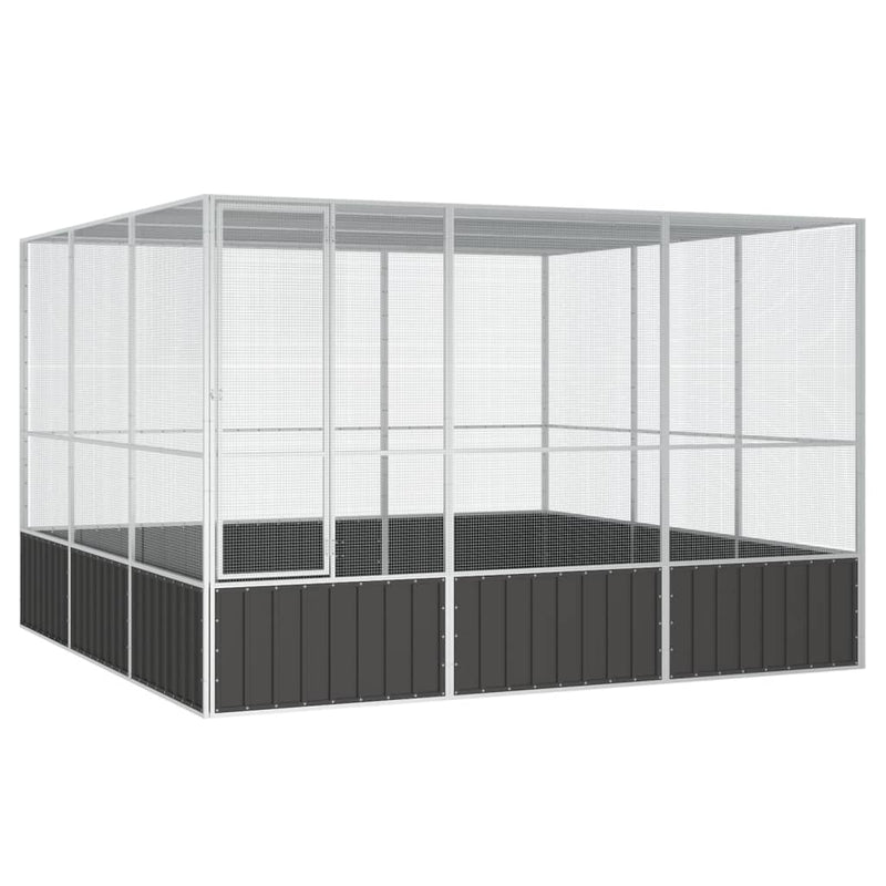 Load image into Gallery viewer, VidaXL Vogelkooi 302,5x324,5x211,5 cm gegalvaniseerd staal antraciet
