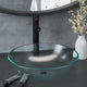 Vidaxl wastafel met kraan en pop-up afvoer mat gehard glas