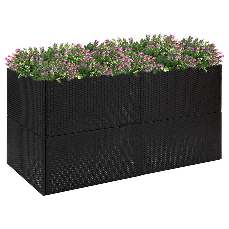 Load image into Gallery viewer, Vidaxl plantenbak 157x80x80 cm poly rattan zwart
