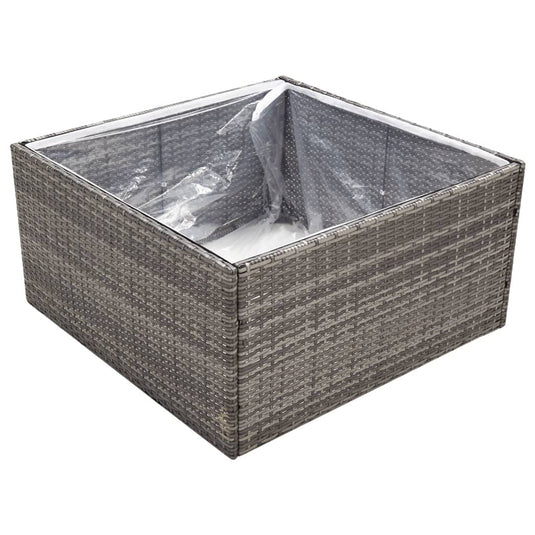 Vidaxl plantenbak 80x80x40 cm poly rattan grijs