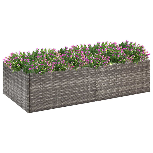 Vidaxl plantenbak 157x80x40 cm poly rattan grijs