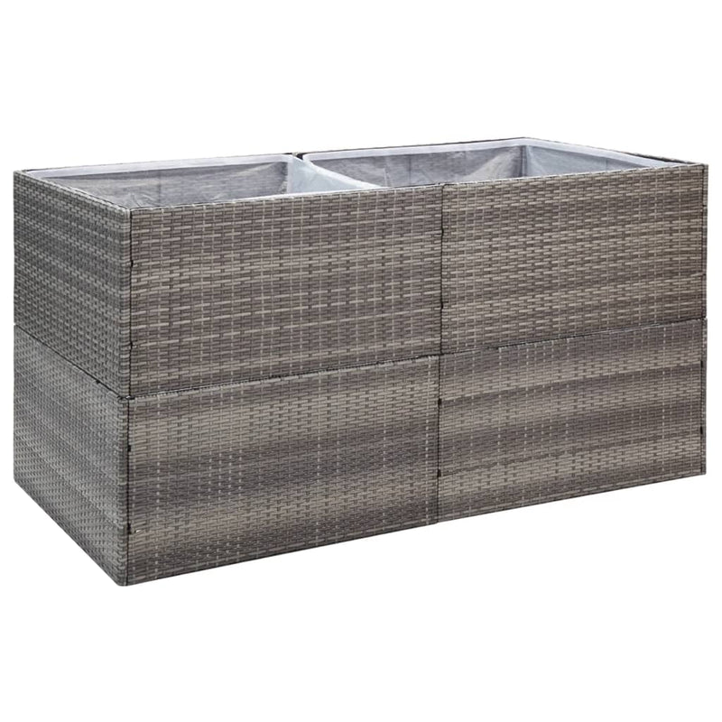 Load image into Gallery viewer, Vidaxl plantenbak 157x80x80 cm poly rattan grijs
