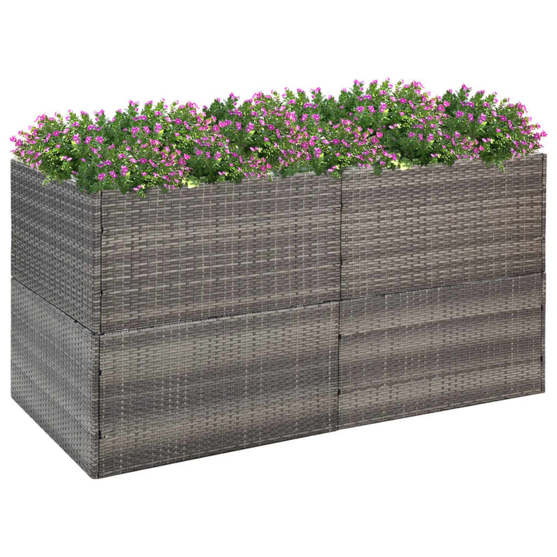 Load image into Gallery viewer, Vidaxl plantenbak 157x80x80 cm poly rattan grijs
