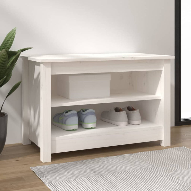 Load image into Gallery viewer, Vidaxl schoenenbank 70x38x45,5 cm massief grenenhout wit

