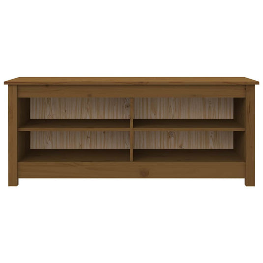 Vidaxl schoenenbank 110x38x45,5 cm massief grenenhout honingbruin