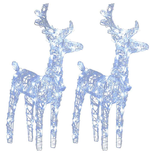 Vidaxl kerstrendieren 2 st 80 led's acryl koudwit