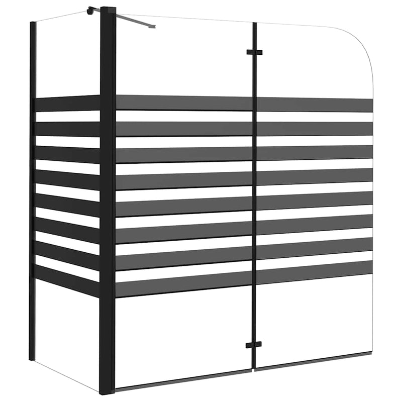 Load image into Gallery viewer, Vidaxl badwand gestreept 120x68x130 cm gehard glas
