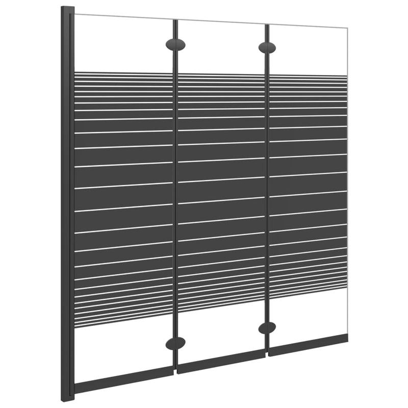 Load image into Gallery viewer, Vidaxl douchewand inklapbaar 3 panelen 130x130 cm esg zwart
