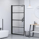 Vidaxl douchedeur halfmat 91x195 cm gehard glas zwart