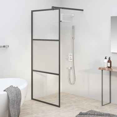 Vidaxl inloopdouchewand 90x195 cm halfmat esg-glas zwart