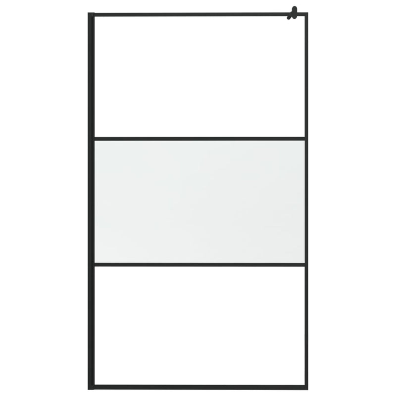 Load image into Gallery viewer, VidaXL Inloopdouchewand 115x195 cm halfmat ESG-glas zwart
