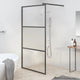 VidaXL Inloopdouchewand 115x195 cm halfmat ESG-glas zwart