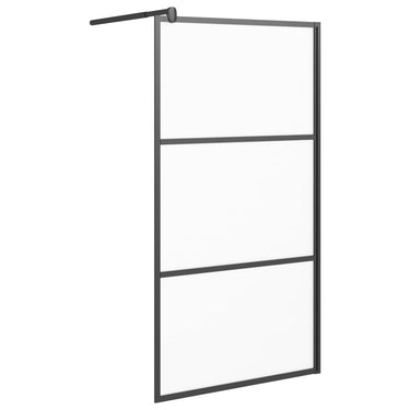 Vidaxl inloopdouchewand 100x195 cm mat esg-glas zwart