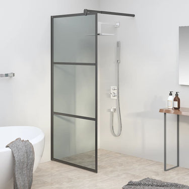 Vidaxl inloopdouchewand 80x195 cm donker esg-glas zwart