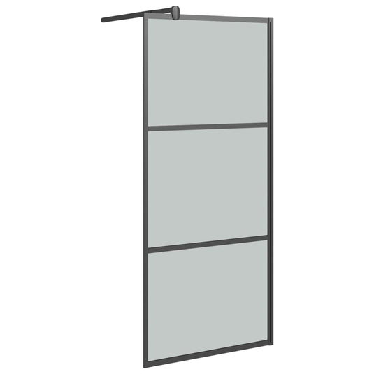 Vidaxl inloopdouchewand 90x195 cm donker esg-glas zwart