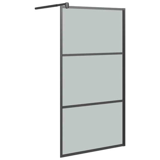 Vidaxl inloopdouchewand 100x195 cm donker esg-glas zwart