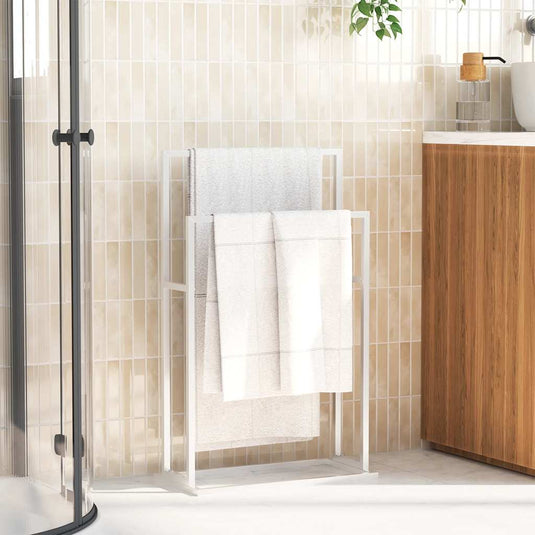 Vidaxl handdoekenrek vrijstaand 48x24x78,5 cm ijzer wit