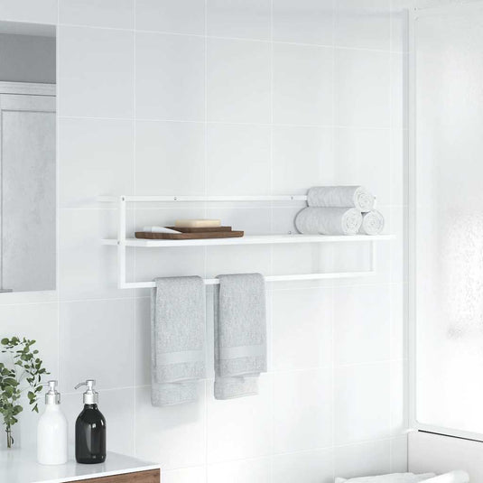 Vidaxl handdoekenrek 95x25x22 cm ijzer wit