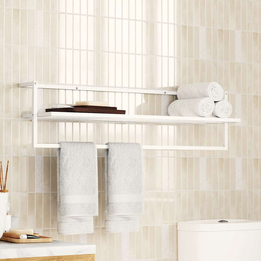 Vidaxl handdoekenrek 95x25x22 cm ijzer wit