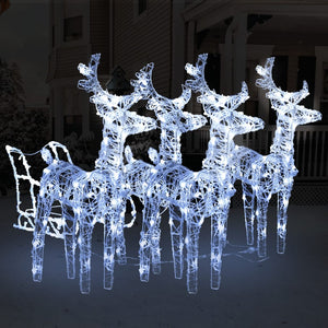 VidaXL Kerstversiering rendieren en slee 240 LED's acryl