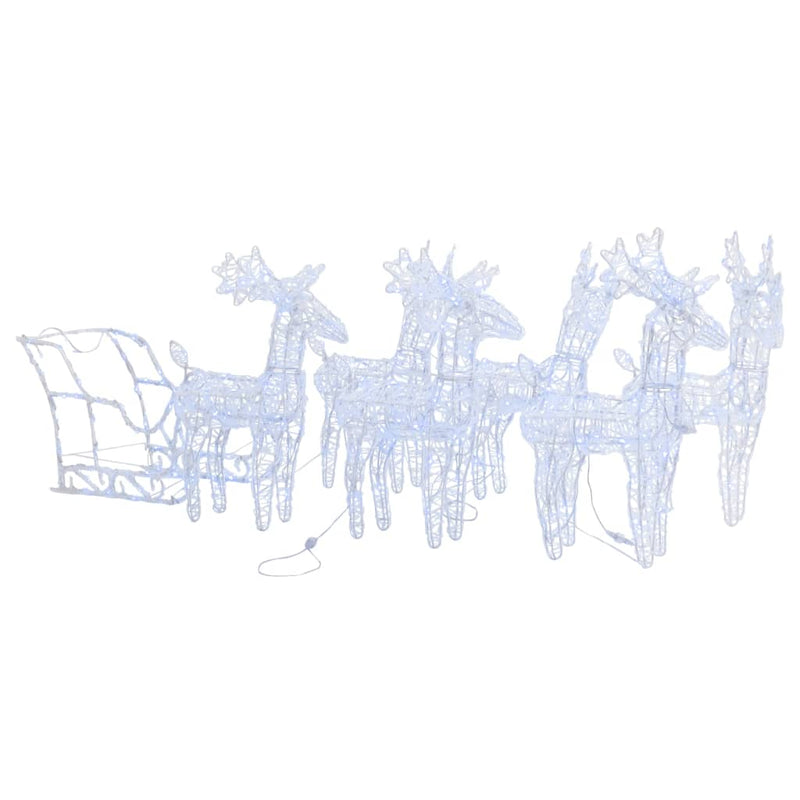 Load image into Gallery viewer, VidaXL Kerstversiering rendieren en slee 320 LED's acryl

