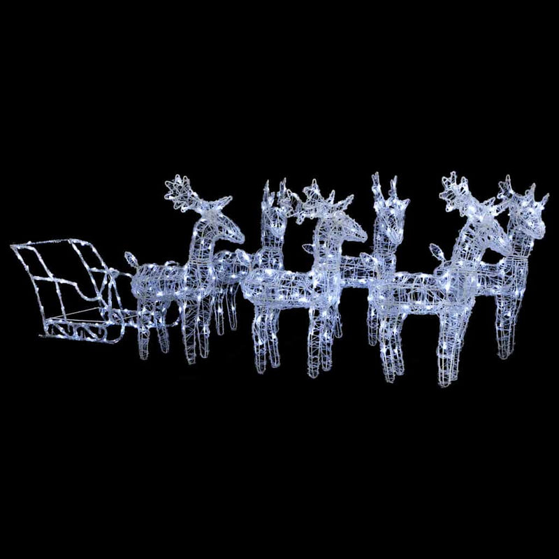 Load image into Gallery viewer, Vidaxl kerstversiering rendieren en slee 320 led's acryl
